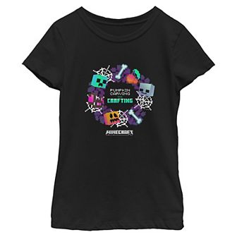 Girls' Minecraft Pumpkin Carving Graphic Tee