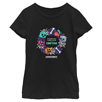 Girls' Minecraft Pumpkin Carving Graphic Tee