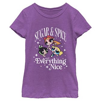 Girls 7-16 The Powerpuff Girls Sugar & Spice Short Sleeve Graphic Tee