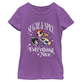 Girls 7-16 The Powerpuff Girls Sugar & Spice Short Sleeve Graphic Tee