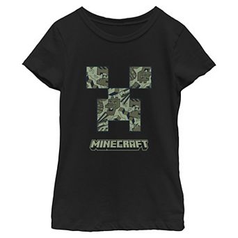 Girls 7-16 Minecraft Creeper's Face Graphic Tee