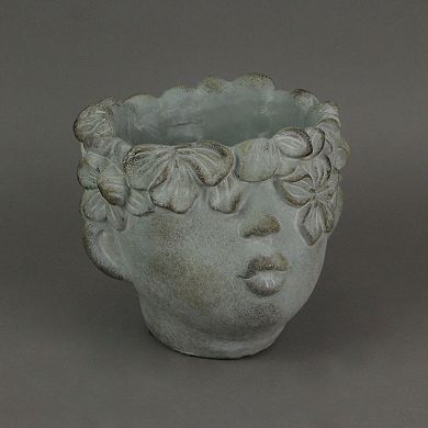 Pucker Up Concrete Head Kissing Face Mini Decor Succulent Planter 7 Inch Tall