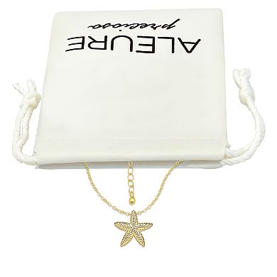 Aleure Precioso Sterling Silver Starfish Pendant Necklace