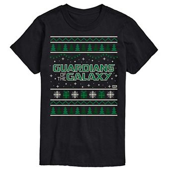 Big & Tall Marvel Guardians Of The Galaxy Ugly Christmas Sweater Graphic Tee