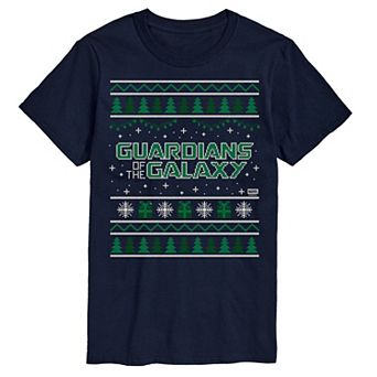 Big & Tall Marvel Guardians Of The Galaxy Ugly Christmas Sweater Graphic Tee