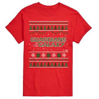 Big & Tall Marvel Guardians Of The Galaxy Ugly Christmas Sweater Graphic Tee