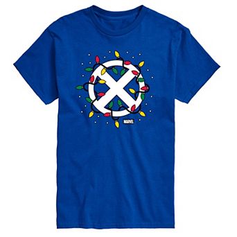 Big & Tall Marvel X-Men Logo Christmas Lights Graphic Tee