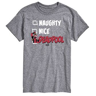 Big & Tall Marvel Deadpool Naughty & Nice List Graphic Tee