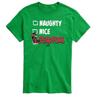 Big & Tall Marvel Deadpool Naughty & Nice List Graphic Tee