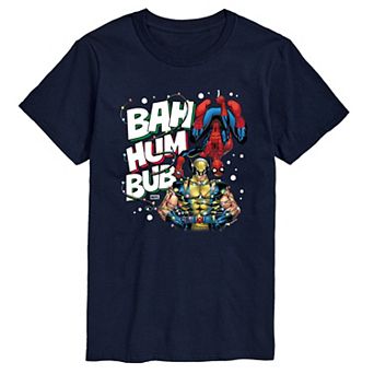 Big & Tall Marvel Spider-Man Wolverine Bah Hum Bub Graphic Tee