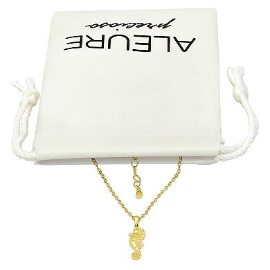 Aleure Precioso Sterling Silver Seahorse Pendant Necklace