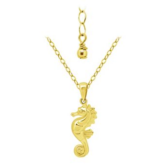 Aleure Precioso Sterling Silver Seahorse Pendant Necklace