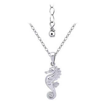 Aleure Precioso Sterling Silver Seahorse Pendant Necklace
