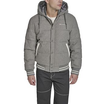Men's Champion® Wool Blend Hoody Bomber Puffer Jacket