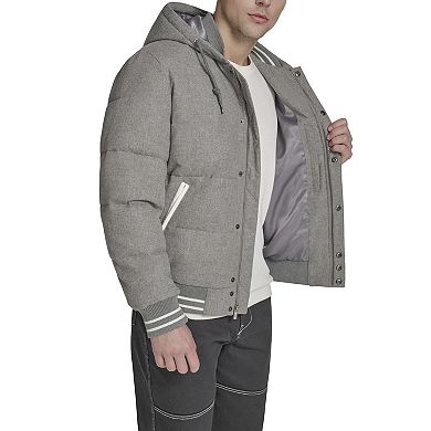 Men's Champion® Wool Blend Hoody Bomber Puffer Jacket
