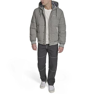 Men's Champion® Wool Blend Hoody Bomber Puffer Jacket