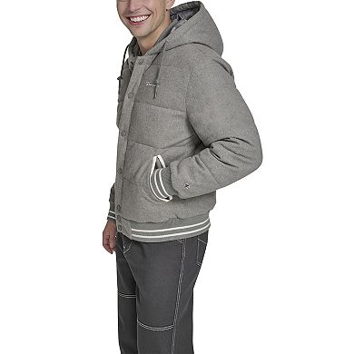 Men's Champion® Wool Blend Hoody Bomber Puffer Jacket