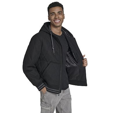 Men's Champion® Wool Quilted Hoody Bomber Jacket