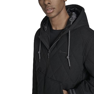 Men's Champion® Wool Quilted Hoody Bomber Jacket