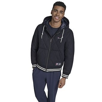 Men's Champion® Wool Quilted Bomber Jacket with Hood