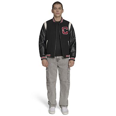Men's Champion® Mixed Media Varsity Jacket with Patches
