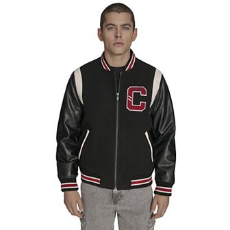 Men's Champion® Mixed Media Varsity Jacket with Patches