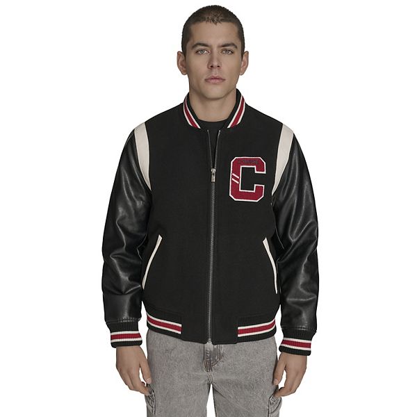 Men's Champion® Mixed Media Varsity Jacket with Patches