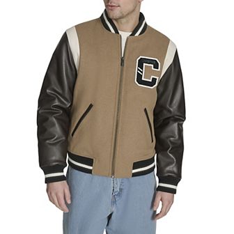 Men's Champion® Mixed Media Varsity Jacket with Patches
