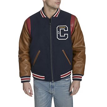 Men's Champion® Mixed Media Varsity Jacket with Patches