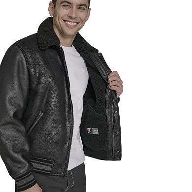 Men's Champion® Faux Shearling Varsity Jacket