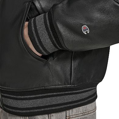Men's Champion® Faux Leather Varsity Jacket