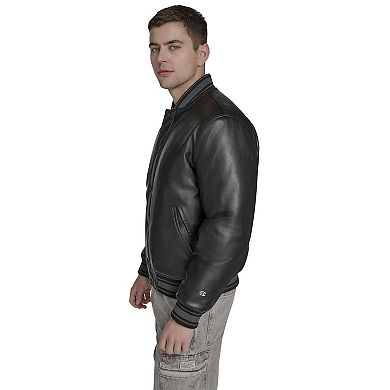 Men's Champion® Faux Leather Varsity Jacket