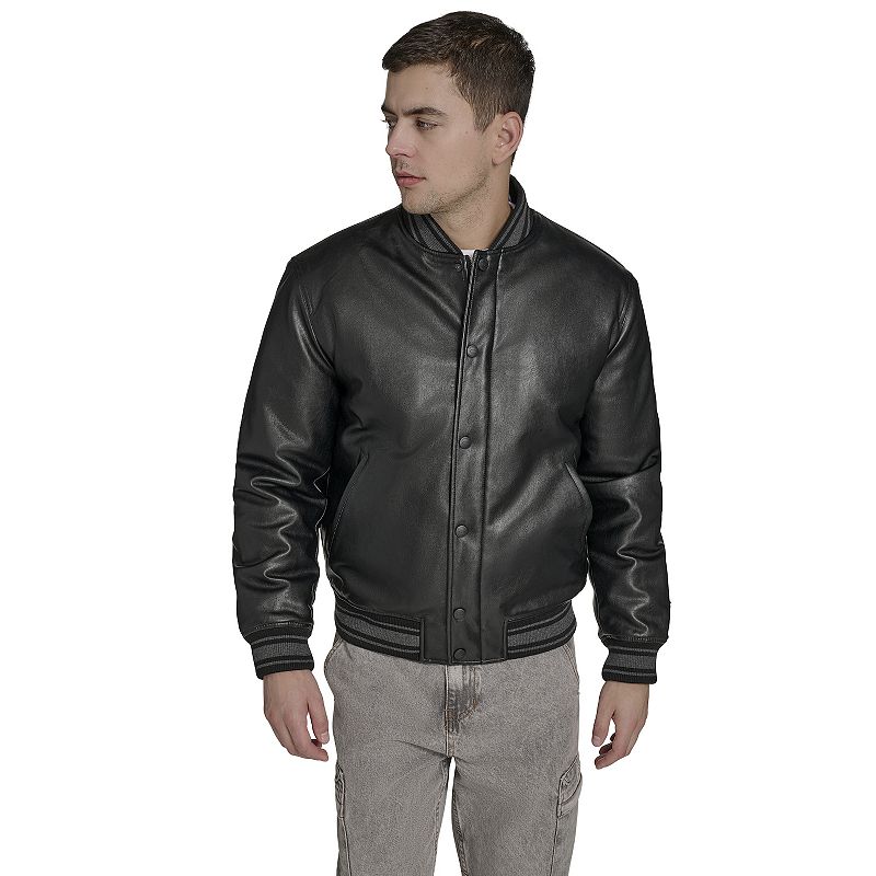 Men's Champion® Faux Leather Varsity Jacket, 