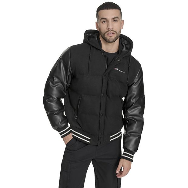 Men's Champion® Mixed Media Quilted Hoodie Jacket