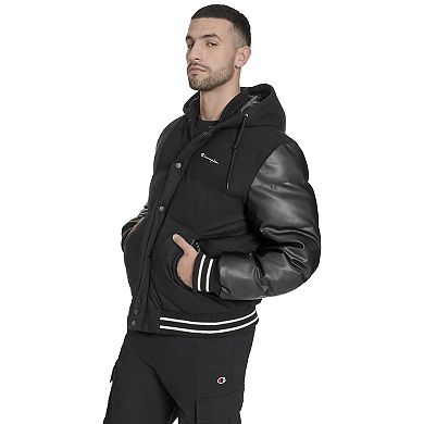 Men's Champion® Mixed Media Quilted Hoodie Jacket