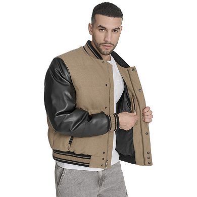 Men's Champion® Faux Leather Sleeve Puffer Jacket