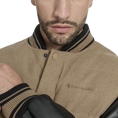 Men's Champion® Faux Leather Sleeve Puffer Jacket