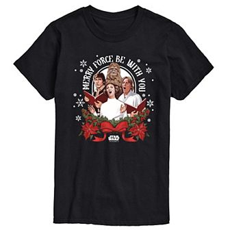 Big & Tall Star Wars Merry Force Be With You Graphic Tee