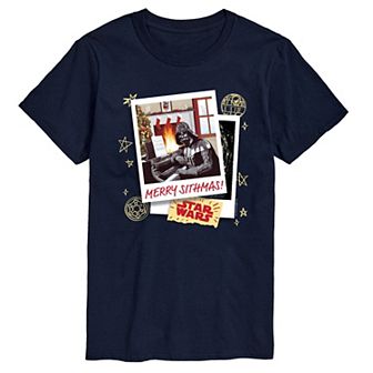 Big & Tall Star Wars Darth Vader Merry Sithmas Polaroid Graphic Tee