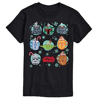 Big & Tall Star Wars Christmas Mugs Graphic Tee