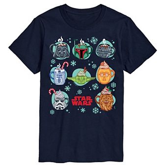 Big & Tall Star Wars Christmas Mugs Graphic Tee