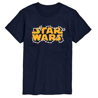 Big & Tall Star Wars Logo Christmas Lights Graphic Tee