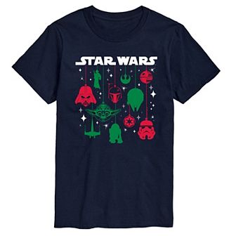 Big & Tall Star Wars Logo Christmas Ornaments Graphic Tee