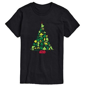 Big & Tall Star Wars Christmas Tree Silhouette Graphic Tee