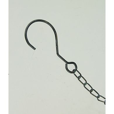 Verdigris Finish Metal Lily Flower Rain Chain w/Attached Hanger 48 Inch