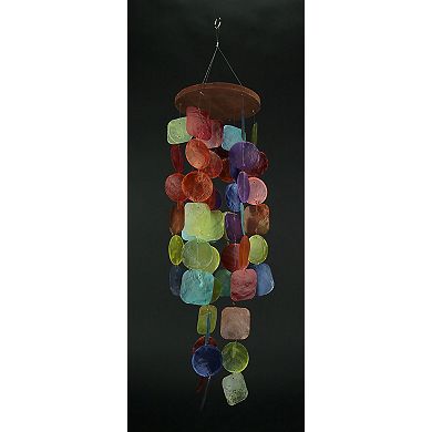 Set of Two 26 Inch Long Capiz Shell Hanging Wind Chimes