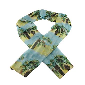 Betsy Drake Betsy's Palms Palm Tree Print Fashion Scarf 70 X 20 in
