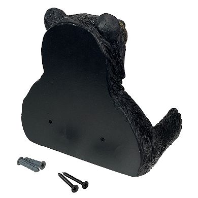 Bear Toilet Tissue Holder Black Bear Resin Bathroom Decor, Hardware Included