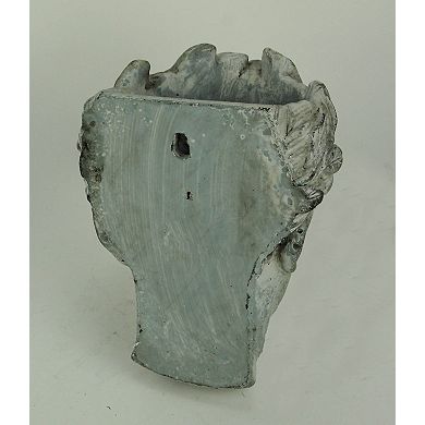 Distressed Cement Classic Greek Lady Head Indoor/Outdoor Hanging Planters Set