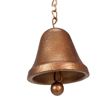 78-Inch Metal Rain Chain - 6 Water Wheels & Weighted Bell, Bronze Finish